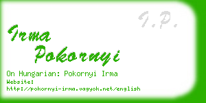 irma pokornyi business card